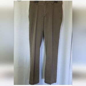 Madison Pant Mens 33x32 Brown Flat Front‎ Chino